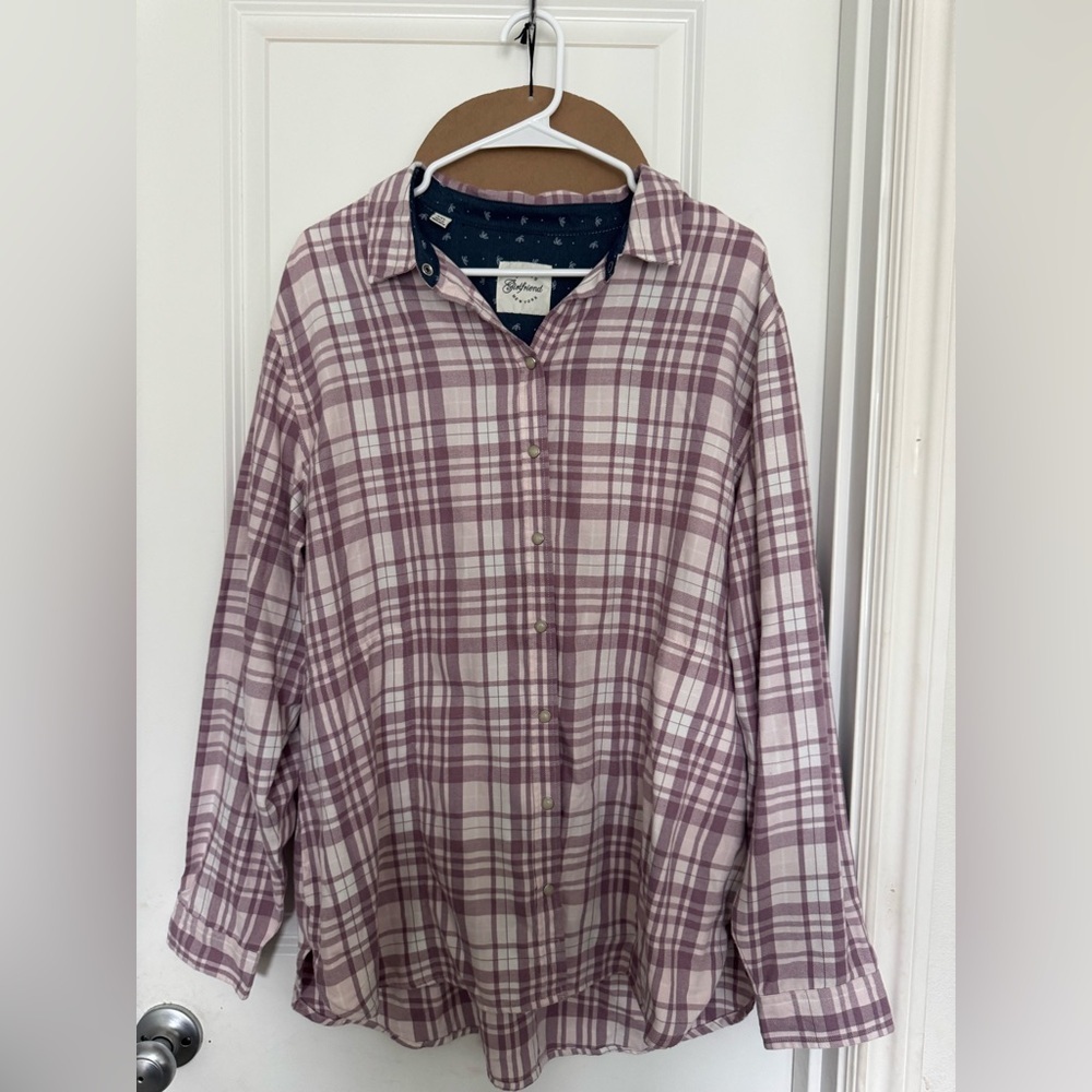 Jachs Purple Plaid Casual Button Down Shirt